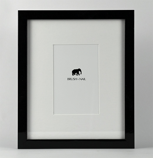 Glossy Black with White mat